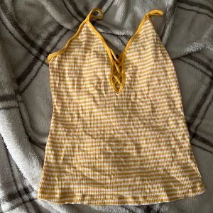 Yellow and white striped shirt